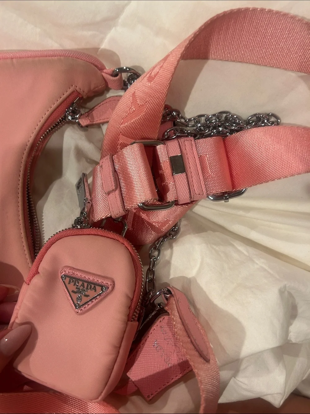 Prada Pink Nylon Re-Edition 2005 Shoulder Bag
